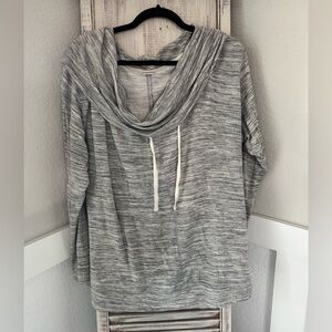 CUTE! Livi Active Lane Bryant Gray Heathered Cowl Neck Pullover Sweatshirt 26/28